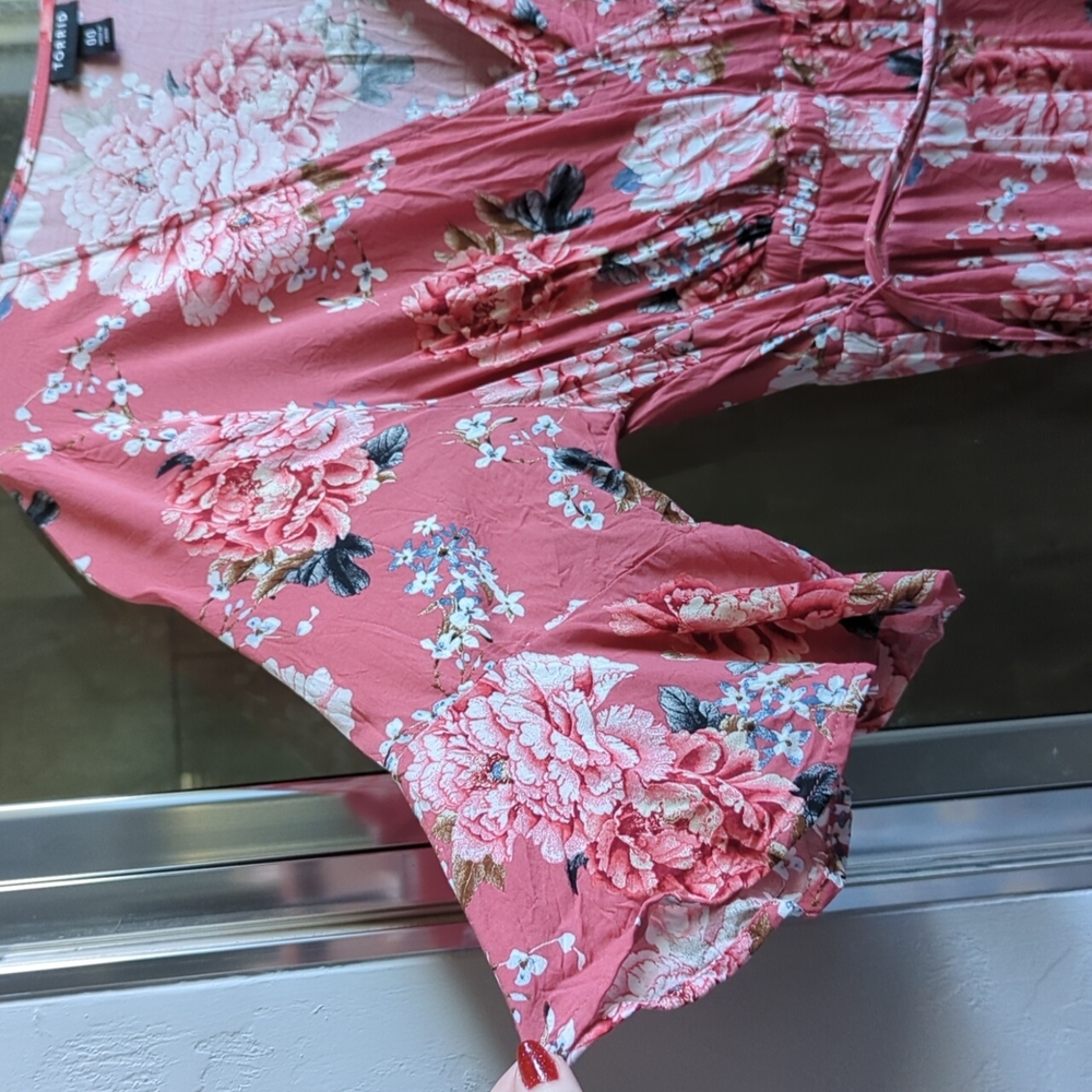 Torrid Pink Stretch Challis Surplice Blouse - Picture 5 of 8